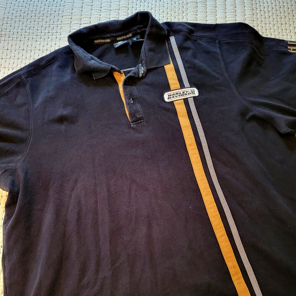 Harley Davidson Mens 4xl Black Collared T Shirt